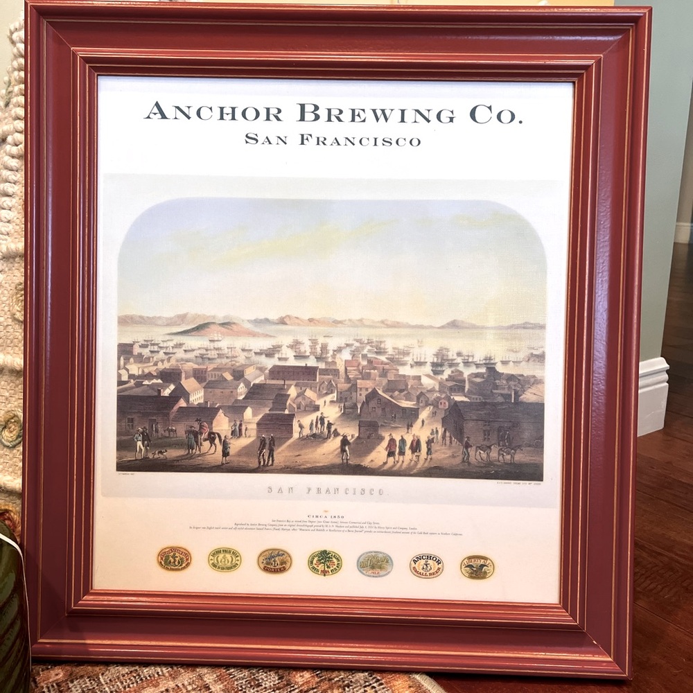 Anchor Brewing Co.San Francisco Professionally Framed (Red) Art Marketing Print